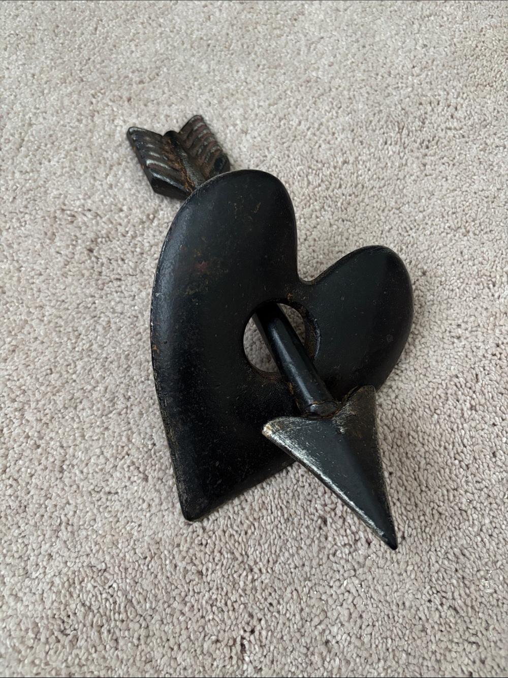 Black Metal Heart with Arrow Accent